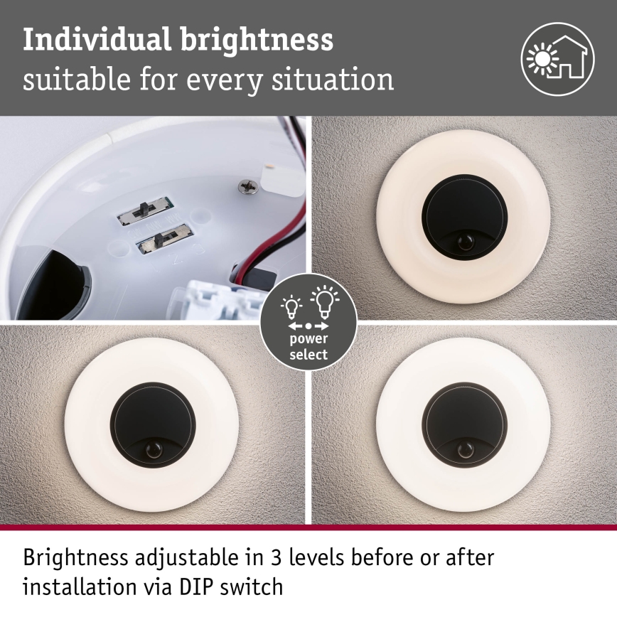 Paulmann 94956 - LED/20,5W IP65 Stmievateľné vonkajšie nástenné svietidlo s pohybovým a súmrakovým senzorom AUREVA 230V 2200/3000/4000K antracit