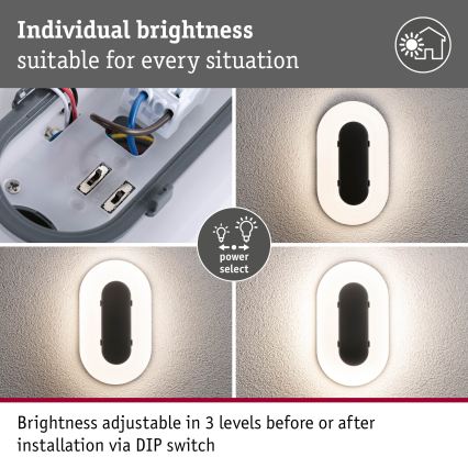 Paulmann 94957 - LED/18,5W IP65 Stmievateľné vonkajšie nástenné svietidlo ELUNOR 230V 2200/3000/4000K antracit