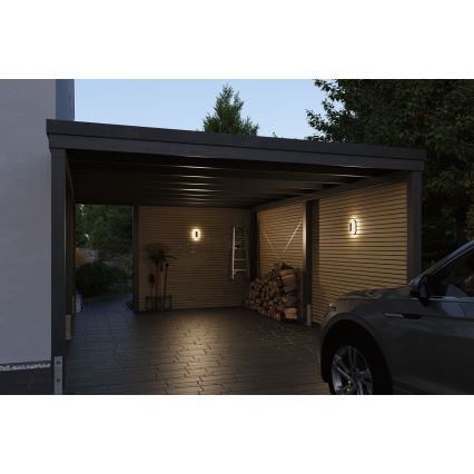 Paulmann 94958 - LED/18,5W IP65 Stmievateľné vonkajšie nástenné svietidlo s pohybovým a súmrakovým snímačom ELUNOR 230V 2200/3000/4000K antracit