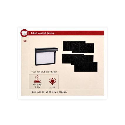 Paulmann 95388 - LED/0,05W IP44 Solárne domové číslo DAYTON 1,2V 600 mAh