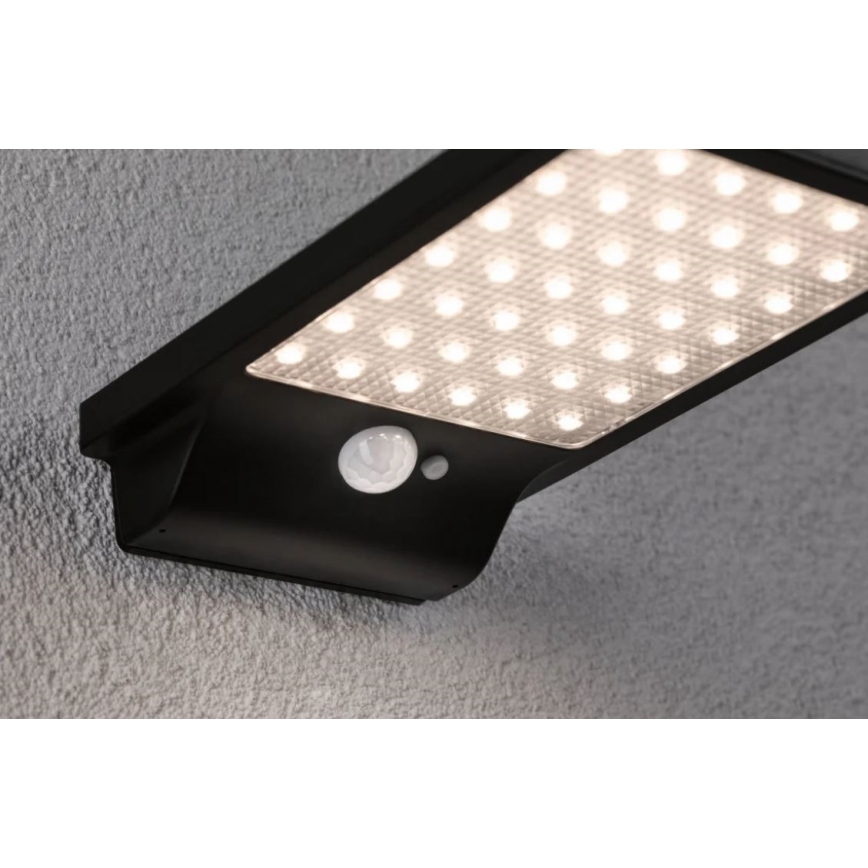 Paulmann 95393 - LED/4W IP44 Stmievateľné solárne nástenné svietidlo so senzorom SOLVEIG 3,7V 2000 mAh
