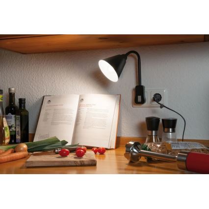 Paulmann 95427 - 1xE14/20W Flexibilná nástenná lampa JUNUS do zásuvky 230V