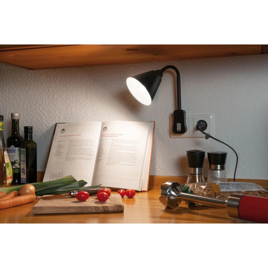 Paulmann 95427 - 1xE14/20W Flexibilná nástenná lampa JUNUS do zásuvky 230V