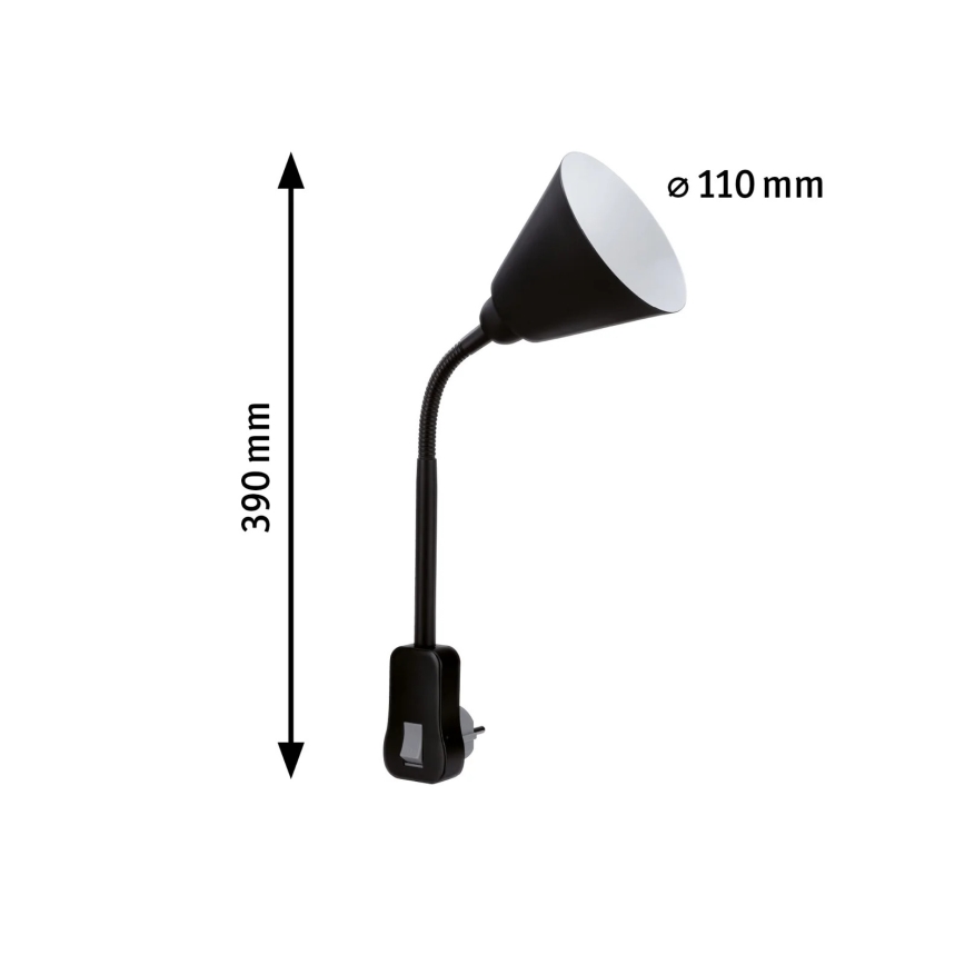 Paulmann 95427 - 1xE14/20W Flexibilná nástenná lampa JUNUS do zásuvky 230V