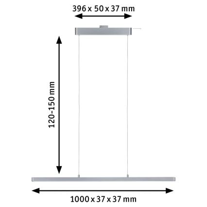 Paulmann 95578 - LED/40W Stmievateľný luster na lanku URAIL LENTO 230V 2700-6500K