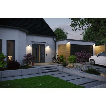 Paulmann 95746 - LED/2,3W IP44 Solárne nástenné svietidlo so senzorom EILEEN 3,7/230V 4000 mAh čierna