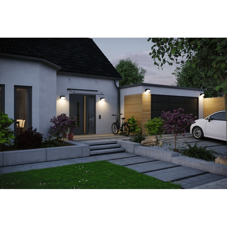 Paulmann 95746 - LED/2,3W IP44 Solárne nástenné svietidlo so senzorom EILEEN 3,7/230V 4000 mAh čierna
