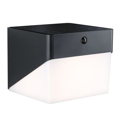 Paulmann 95746 - LED/2,3W IP44 Solárne nástenné svietidlo so senzorom EILEEN 3,7/230V 4000 mAh čierna