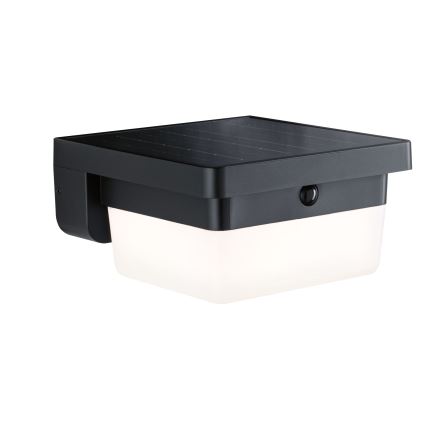 Paulmann 95748 - LED/2,3W IP44 Solárne nástenné svietidlo so senzorom ISLEEN 3,7/230V 4000 mAh čierna