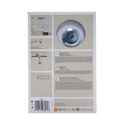 Paulmann 98561 - SET 10x Podhľadové svietidlo STAR LINE 10xG4/10W/230V/12V
