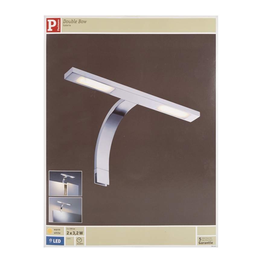 Paulmann 99381 - 2xLED/3,2W Zrkadlové osvetlenie GALERIA 230V