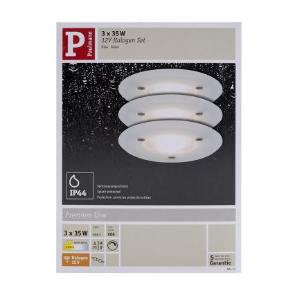 Paulmann 99477 - SET 3x 3x Kúpeľňové podhľadové svietidlo 3xGU5,3/35W/230V/12V
