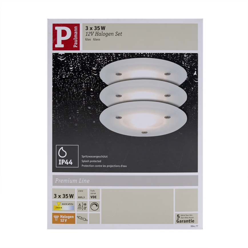 Paulmann 99477 - SET 3x 3x Kúpeľňové podhľadové svietidlo 3xGU5,3/35W/230V/12V