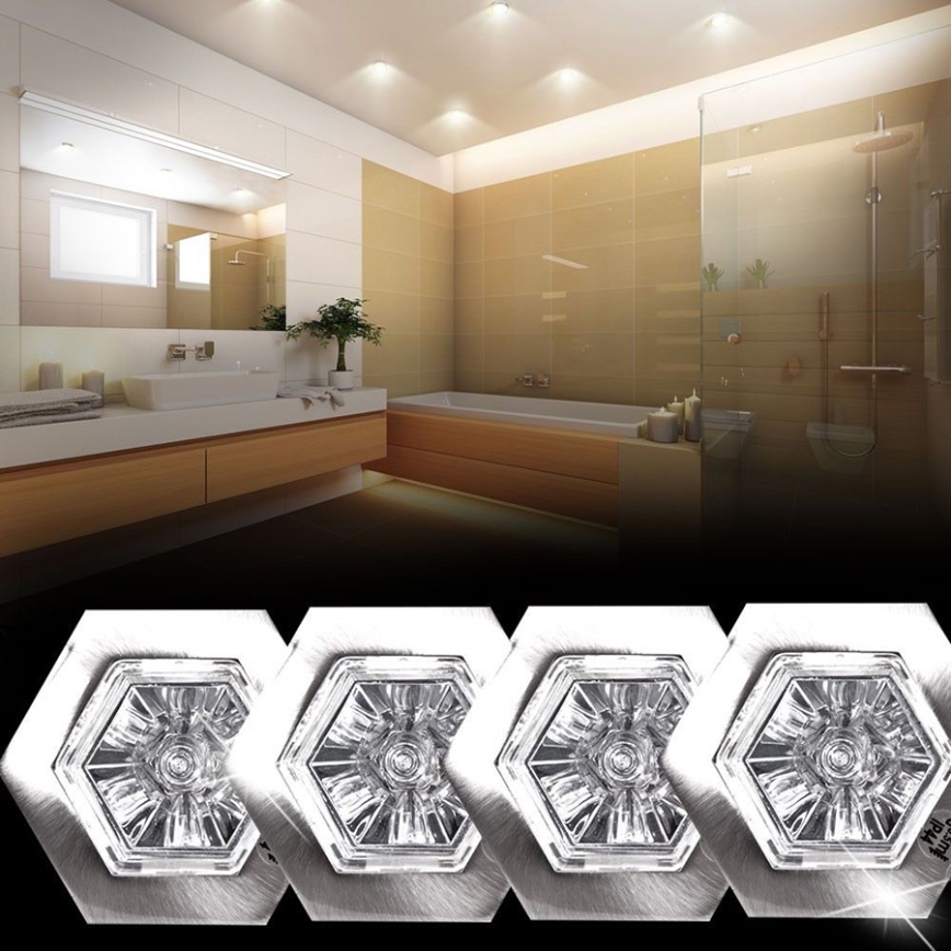 Paulmann 99567 - SET 4x Kúpeľňové svietidlo PREMIUM LINE HEXA 4xGU5,3/35W/230V