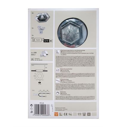 Paulmann 99568 - SET 4x Kúpeľňové svietidlo PREMIUM LINE HEXA 4xGU5,3/35W/230V