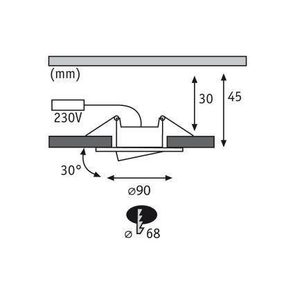 Paulmann 99933 - SADA 3x LED/5,2W IP65 Stmievateľné kúpeľňové podhľadové svietidlo 230V