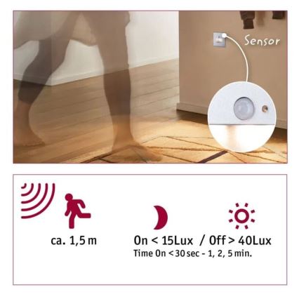 Paulmann  93134 - LED/1,2W Schodiskové svietidlo so senzorom EDGE 230V matný chróm