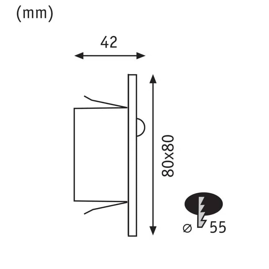Paulmann  93135 - LED/1,2W Schodiskové svietidlo so senzorom EDGE 230V čierna