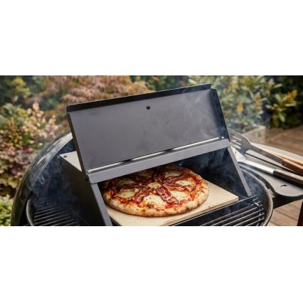 Pec na pizzu s dvierkami a teplomerom 40x35,5x21 cm čierna