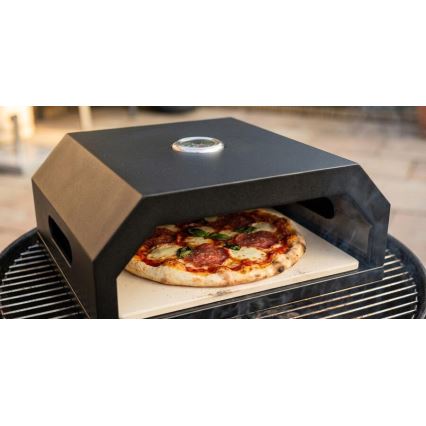 Pec na pizzu s teplomerom 40x34,5x16 cm čierna