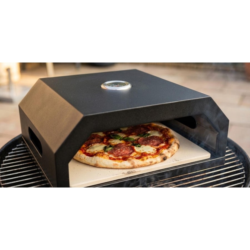 Pec na pizzu s teplomerom 40x34,5x16 cm čierna