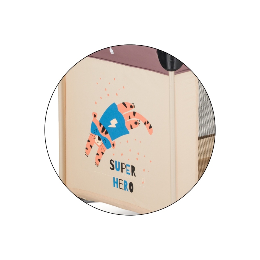 PETITE&MARS - Cestovná postieľka KOOT Tiger Super Hero