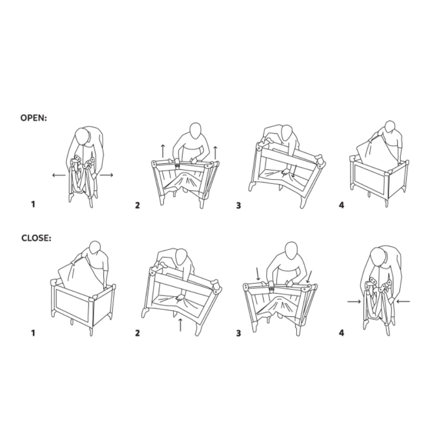 PETITE&MARS - Detská cestovná ohrádka NOOK Urban antracitová