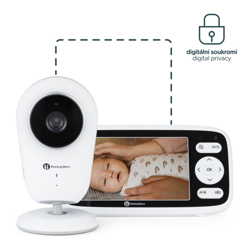 PETITE&MARS - Detská chôvička s monitorom NANO 4.0 3,7V 1760 mAh