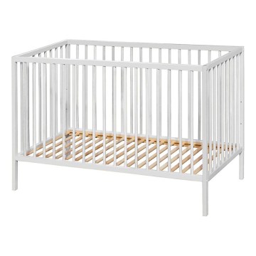 PETITE&MARS - Detská postieľka NELA BEECH 120x60 cm biela/buk