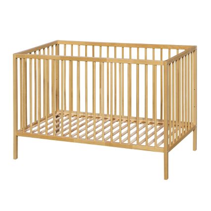 PETITE&MARS - Detská postieľka + zábrana NELA BEECH 120x60 cm buk
