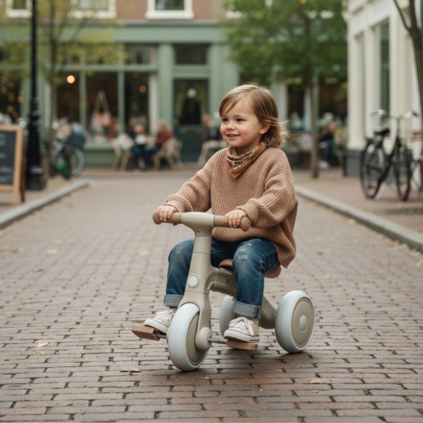 PETITE&MARS - Detská trojkolka 3v1 BINGO Slonovinovo-biela