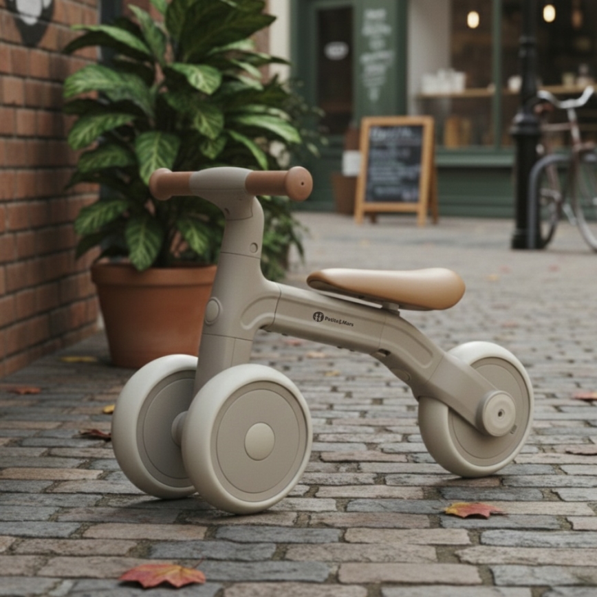 PETITE&MARS - Detská trojkolka 3v1 BINGO Slonovinovo-biela