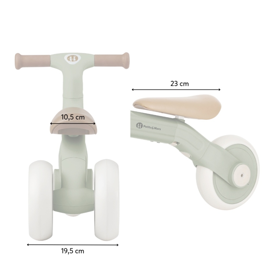 PETITE&MARS - Detská trojkolka 3v1 BINGO Slonovinovo-biela