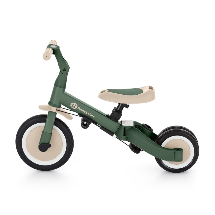 PETITE&MARS - Detská trojkolka 5v1 TURBO PLUS Misty Green