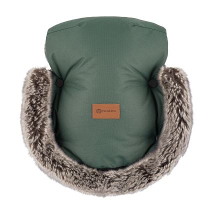 PETITE&MARS - Rukávniky na kočík FURRY Veritable Khaki