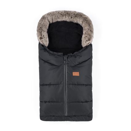 PETITE&MARS - SADA Detský fusak 4v1 ARCTIC + rukávniky na kočík FURRY Forever Black