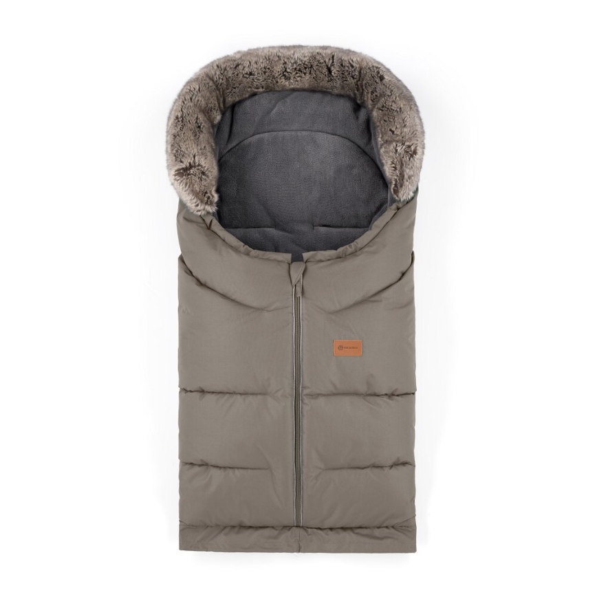 PETITE&MARS - SADA Detský fusak 4v1 ARCTIC + rukávniky na kočík FURRY Mocha Mousse