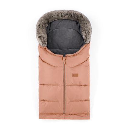 PETITE&MARS - SADA Detský fusak 4v1 ARCTIC + rukávniky na kočík FURRY Pastel Peach