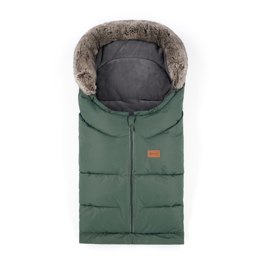 PETITE&MARS - SADA Detský fusak 4v1 ARCTIC + rukávniky na kočík FURRY Veritable Khaki