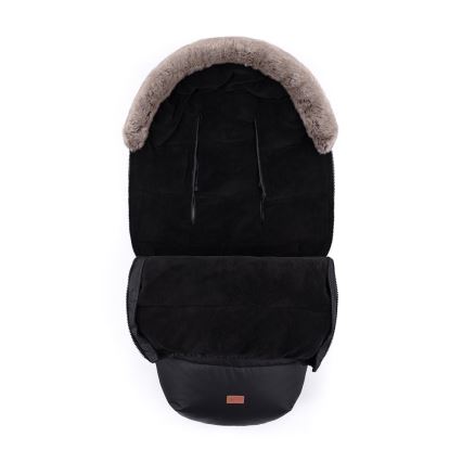 PETITE&MARS - SADA Detský fusak 4v1 COMFY + rukávniky na kočík FURRY Forever Black
