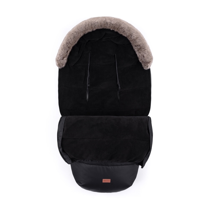 PETITE&MARS - SADA Detský fusak 4v1 COMFY + rukávniky na kočík FURRY Forever Black