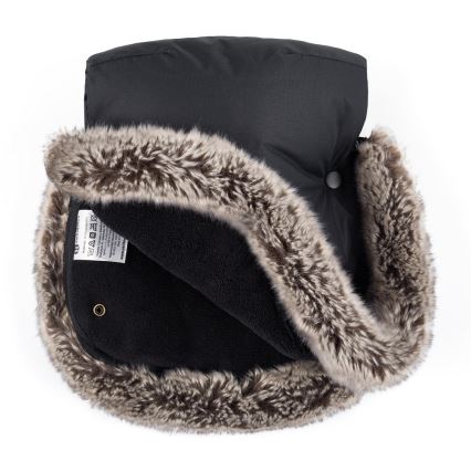 PETITE&MARS - SADA Detský fusak 4v1 COMFY + rukávniky na kočík FURRY Forever Black
