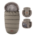 PETITE&MARS - SADA detský fusak 4v1 COMFY + rukávniky na kočík FURRY Mocha Mousse