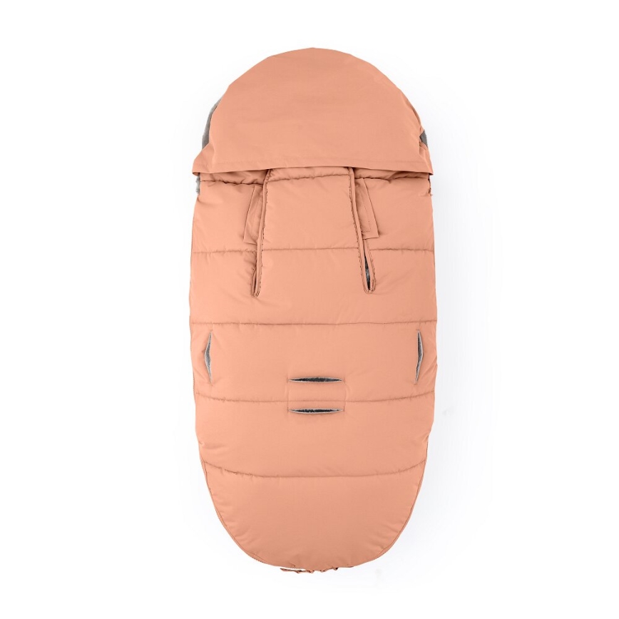 PETITE&MARS - SADA Detský fusak 4v1 COMFY + rukávniky na kočík FURRY Pastel Peach