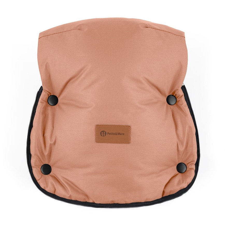 PETITE&MARS - SADA Detský fusak 4v1 COMFY + rukávniky na kočík FURRY Pastel Peach