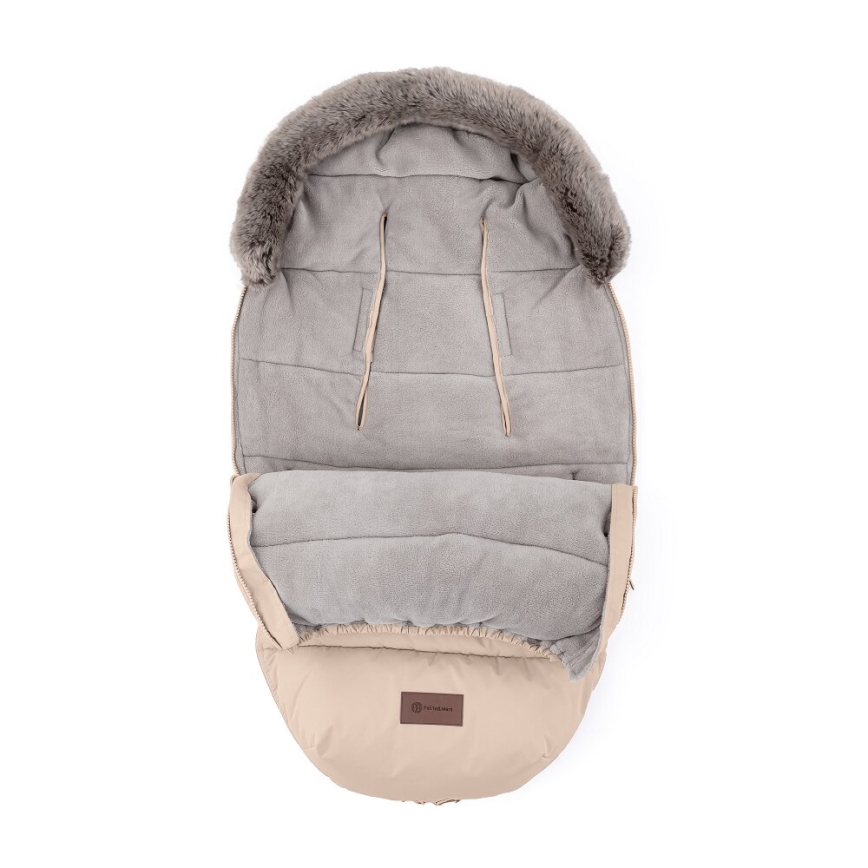 PETITE&MARS - SADA Detský fusak 4v1 COMFY + rukávniky na kočík FURRY Rose Petal