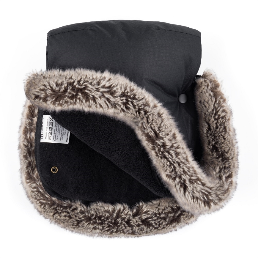 PETITE&MARS - SADA Detský fusak 4v1 COMFY Stylish Beauty + rukávniky na kočík FURRY Forever Black