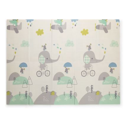 PETITE&MARS - Skladacia podložka na hranie CAMPY ELEPHANT&CITY
