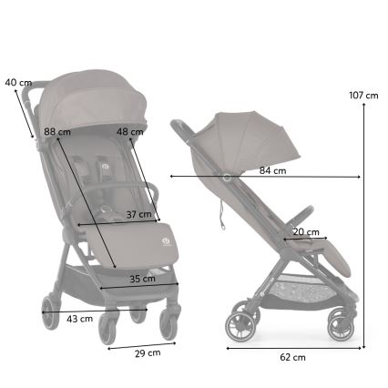 PETITE&MARS - Športový kočík ZIP Creamy Cocoa