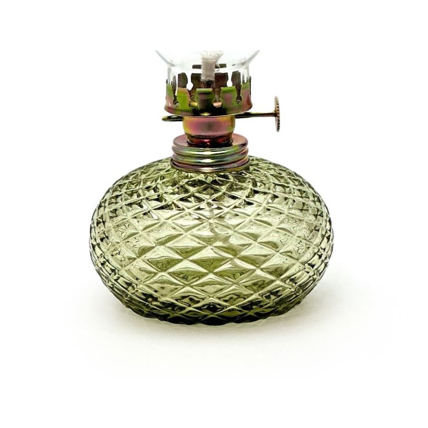 Petrolejová lampa Eliška 20 cm lesná zelená